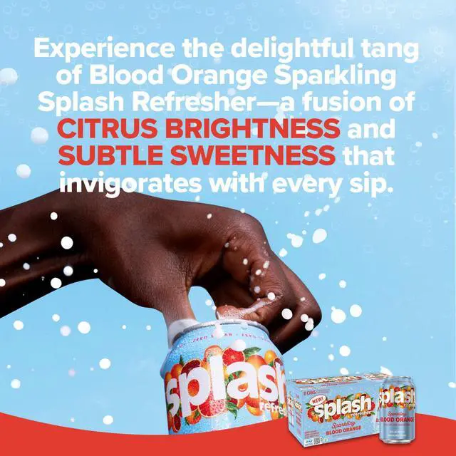 Alt view image 6 of 7 - Splash Blast Sparkling Can, Blood Orange Flavor, 12 fl oz, 8-pack