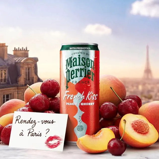Alt view image 5 of 6 - Maison Perrier French Kiss Sparkling Juice Beverage, Peach & Cherry Flavors with Real Fruit Juices, 6 Pack 66.9 fl oz