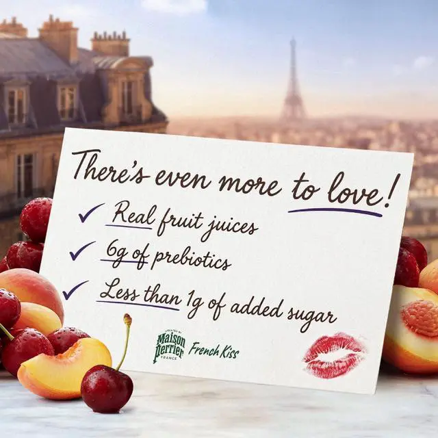 Alt view image 4 of 6 - Maison Perrier French Kiss Sparkling Juice Beverage, Peach & Cherry Flavors with Real Fruit Juices, 6 Pack 66.9 fl oz