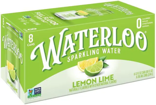 Main image of Waterloo Sparkling Water, Lemon-Lime, 12 fl oz, 8 pack cans