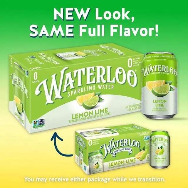 Alt view image 5 of 6 - Waterloo Sparkling Water, Lemon-Lime, 12 fl oz, 8 pack cans