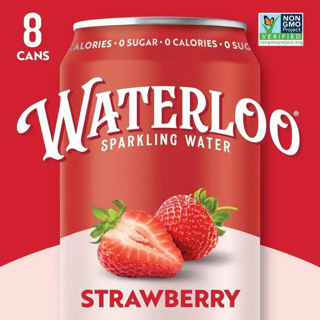 Alt view image 6 of 6 - Waterloo Sparkling Water, Strawberry, 12 fl oz, 8 pack cans