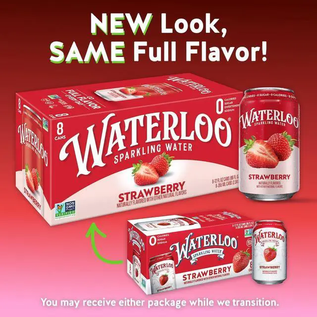 Alt view image 3 of 6 - Waterloo Sparkling Water, Strawberry, 12 fl oz, 8 pack cans