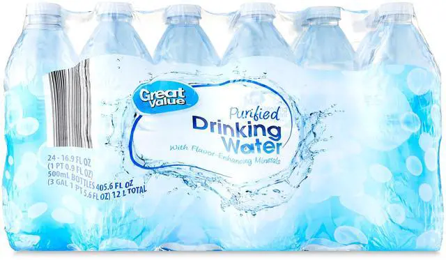 Main image of Great Value Purified Drinking Water, 16.9 fl oz, 24 Count