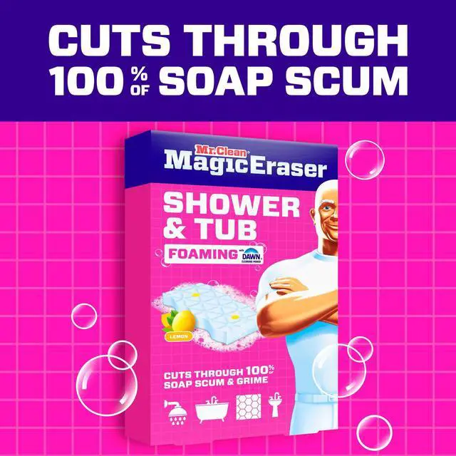 Alt view image 4 of 6 - Mr. Clean Magic Eraser Sponge, Shower & Tub Cleaner, Lavender, 3 Count