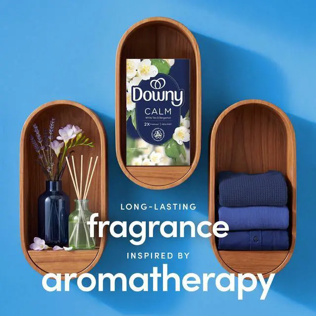Alt view image 6 of 7 - Downy CALM, Mega Dryer Sheets, White Tea & Bergamot, 55 Count