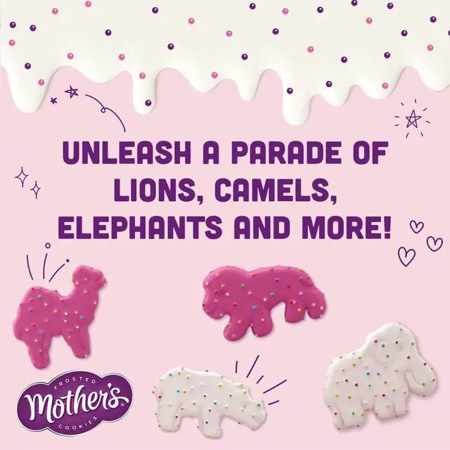 Alt view image 4 of 7 - Mother's Original Circus Animal , Frosted Animal Cookies with Rainbow Sprinkles, Resealable Bag, 9 oz