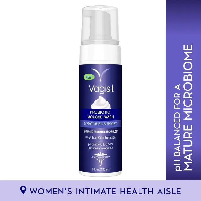 Alt view image 4 of 6 - Vagisil Menopause Support Probiotic Mousse Wash, pH Balanced, Sulfate-Free, Gentle Formula, 6 fl oz
