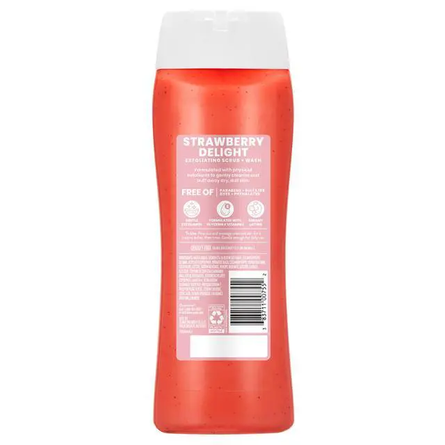 Alt view image 6 of 6 - Suave Strawberry Delight Exfoliating Body Wash & Scrub with Glycerin & Vitamin E, Sulfate-Free Hydrating Cleanser for Soft, Smooth Skin, 18 fl oz