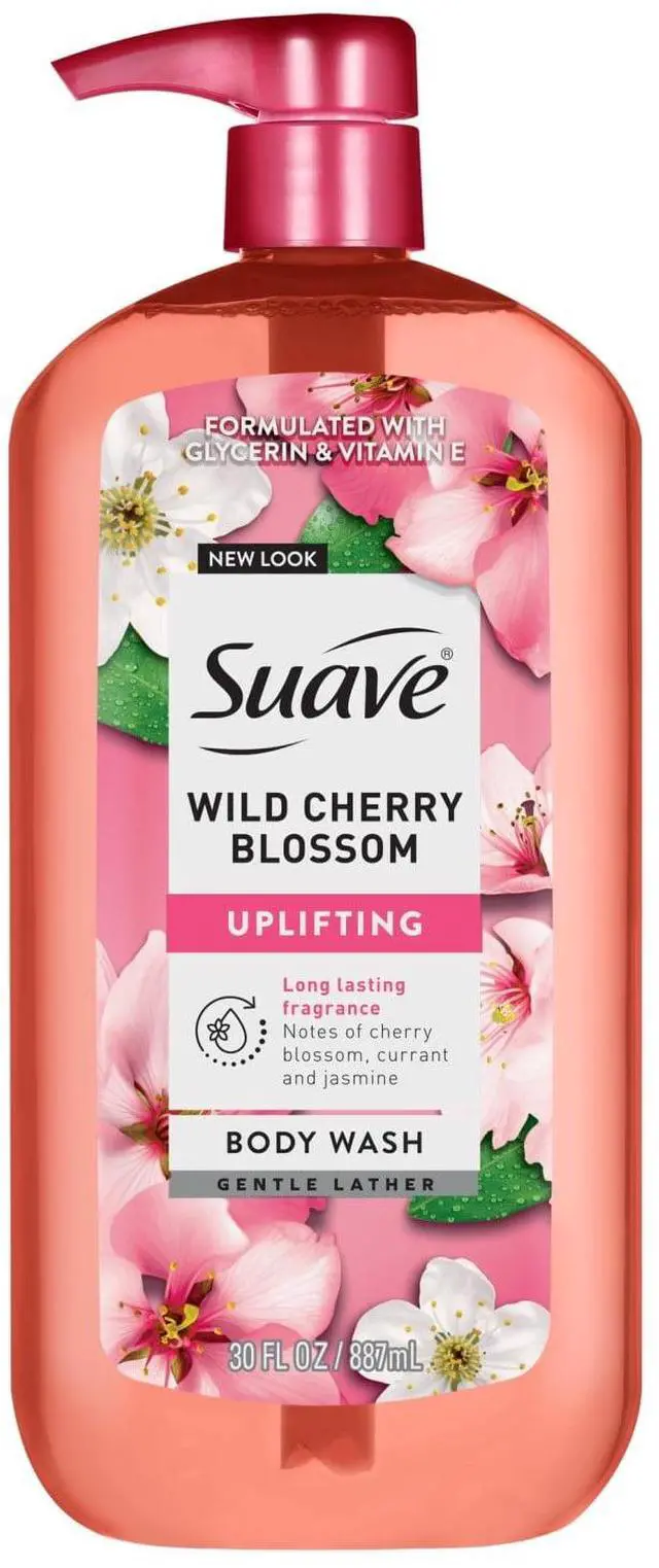 Main image of Suave Wild Cherry Blossom Moisturizing Body Wash with Glycerin & Vitamin E, 30 FL OZ Pump