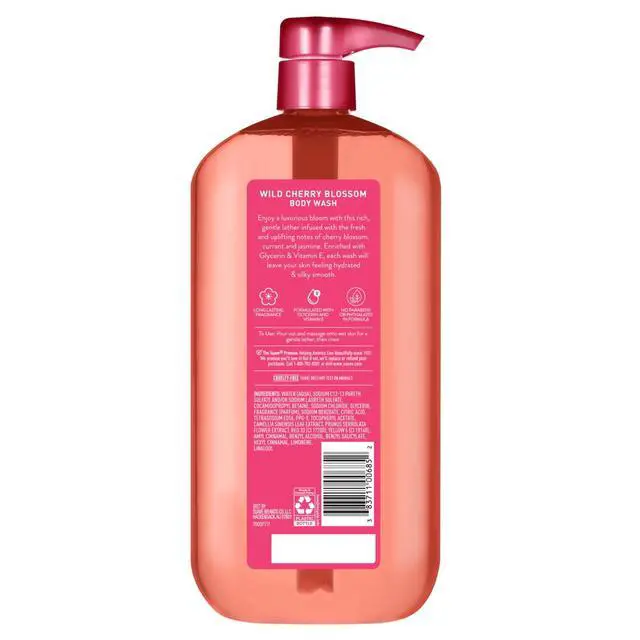 Alt view image 4 of 6 - Suave Wild Cherry Blossom Moisturizing Body Wash with Glycerin & Vitamin E, 30 FL OZ Pump
