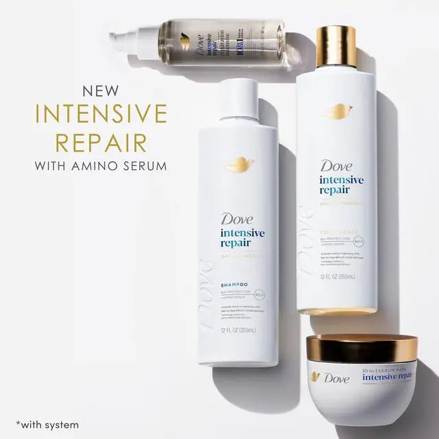 Alt view image 4 of 6 - Dove Shampoo for Damaged Hair Intensive Repair with Bio-Protein Care Technology and Amino Serum, 12 Fl Oz