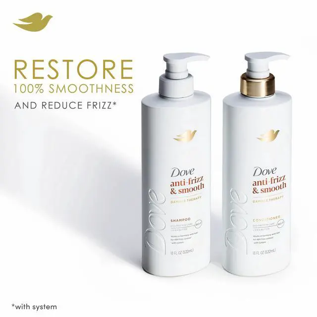 Alt view image 2 of 6 - Dove Shampoo for Frizz-Prone Hair Anti Frizz & Smooth with Bio-Protein Care Technology and Shea Butter, 18 Fl Oz