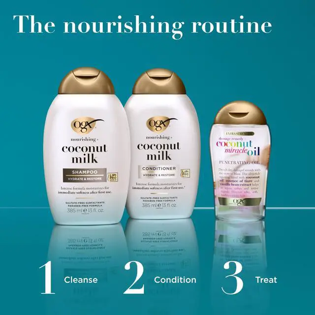 Alt view image 6 of 6 - OGX Nourishing + Coconut Milk Moisturizing Hair Shampoo, 13 fl. oz