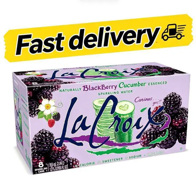 Main image of La Croix Sparkling Water, Blackberry Cucumber, 8-Pack Zero Sugar, Zero Calories, Zero Sodium