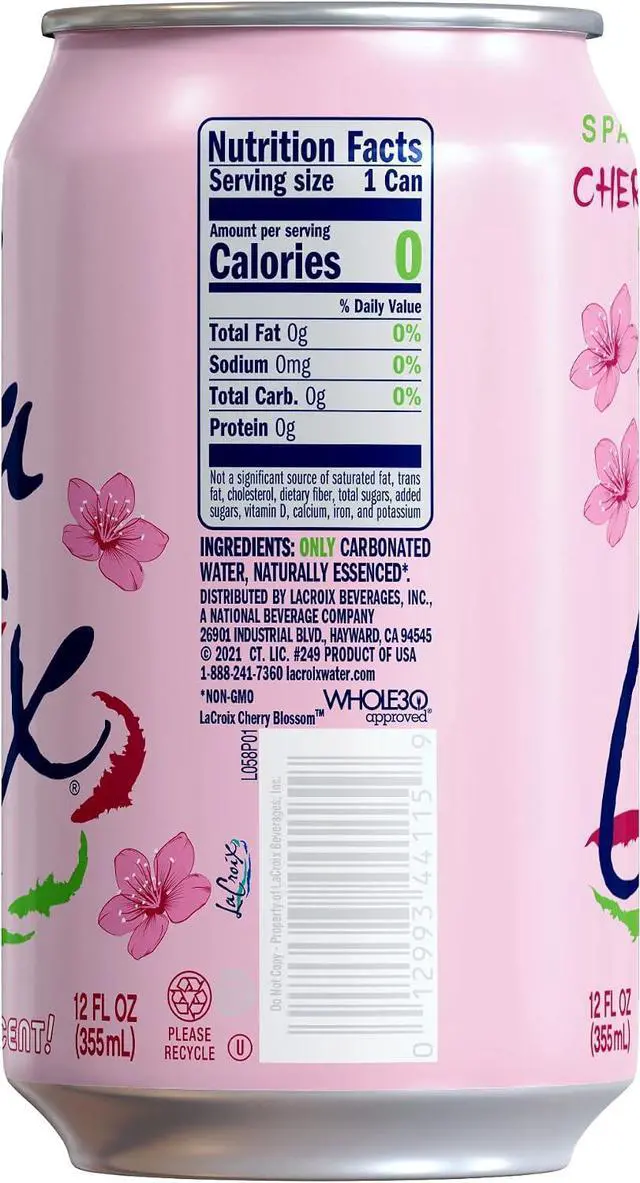 Alt view image 2 of 6 - La Croix Sparkling Water, Cherry Blossom, 12 Fl Oz (pack of 8)