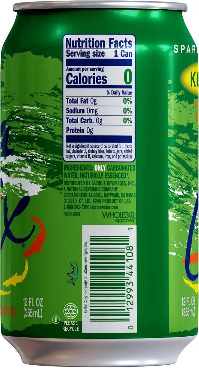 Alt view image 6 of 6 - La Croix Sparkling Water, Key Lime, 12 Fl Oz (pack of 8)