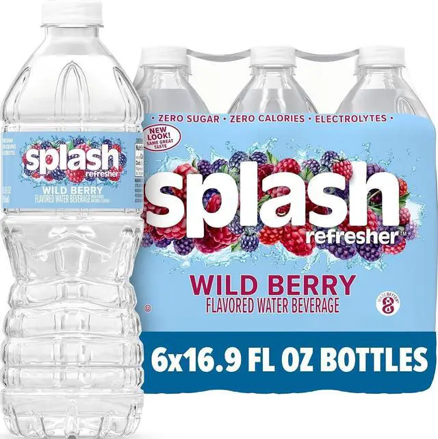 Main image of SPLASH REFRESHER Flavored Water Bottles, Wild Berry Flavor - 6 Pack