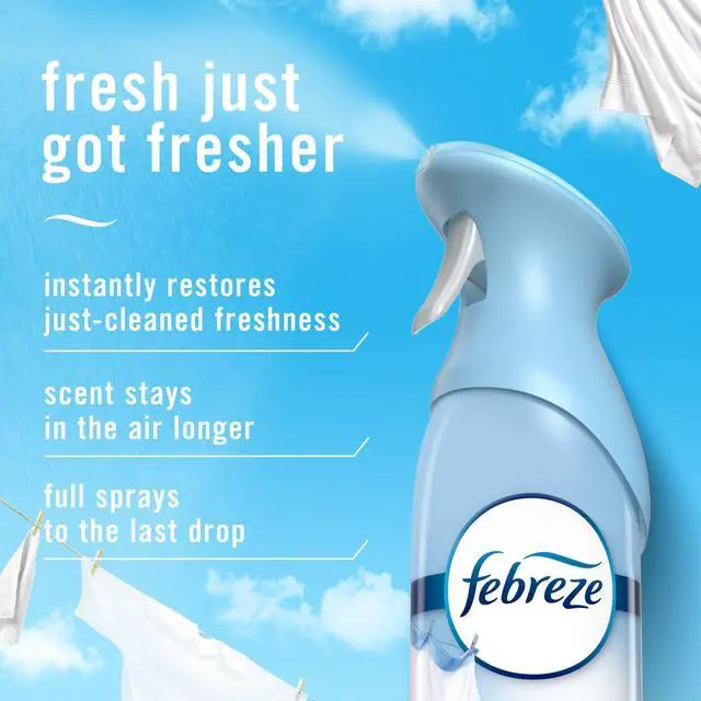 Alt view image 4 of 6 - Febreze Air Mist, Air Freshener Spray, Odor Fighting Room Spray, Deodorizer for Home Bathroom Kitchen Office Apartment Dorm Room Classroom, Linen & Sky Scent, 8.1oz (Pack of 2)