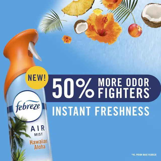 Alt view image 2 of 6 - Febreze Air Mist, Air Freshener Spray, Odor Fighting Room Spray, Deodorizer for Home Bathroom Kitchen Office Apartment Dorm Room Classroom, Linen & Sky Scent, 8.1oz (Pack of 2)