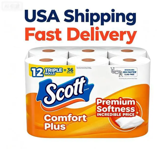 Main image of Scott Comfort Plus Toilet Paper, 12 Triple Rolls