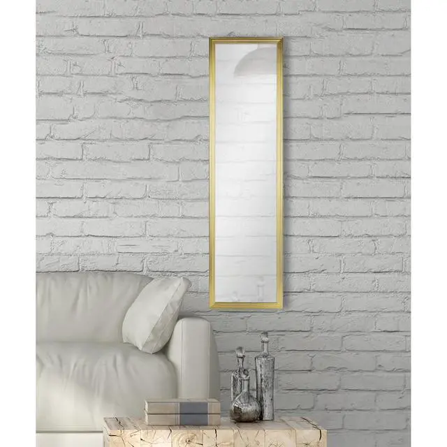 Alt view image 5 of 5 - Mainstays 13x49 Gold Rectangle Large Wall Mirror for Bathroom or Living Room