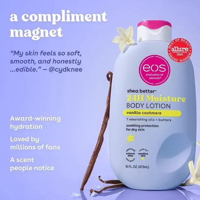 Alt view image 4 of 6 - eos Shea Better 24H Moisture Body Lotion, Vanilla Cashmere, for Dry Skin, 16 fl oz