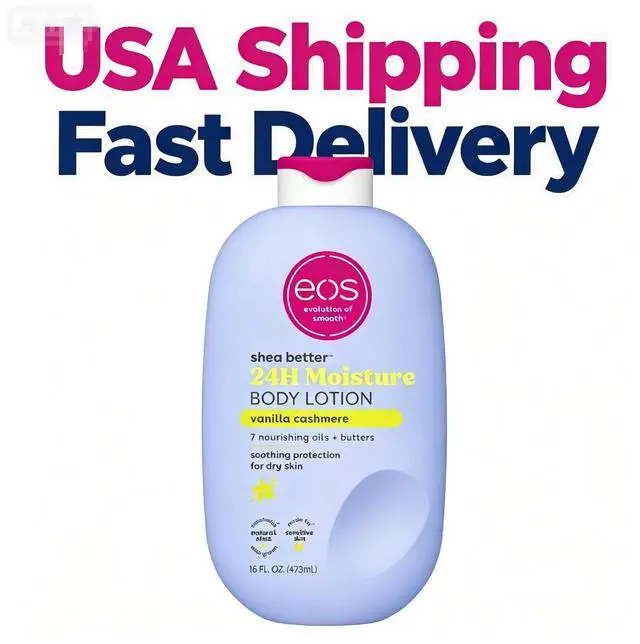 Main image of eos Shea Better 24H Moisture Body Lotion, Vanilla Cashmere, for Dry Skin, 16 fl oz