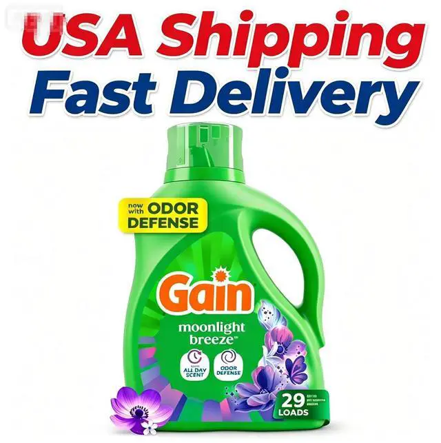 Main image of Gain Laundry Detergent Liquid, Now with Odor Defense, Moonlight Breeze Scent, 39 fl oz, 29 Loads