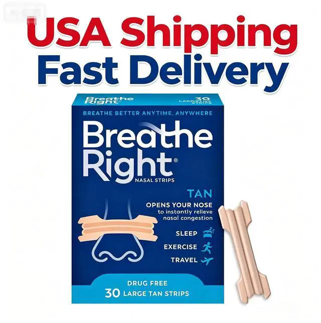 Main image of Breathe Right Original Nasal Strips, Tan Nasal Strips, Large, 30 Count