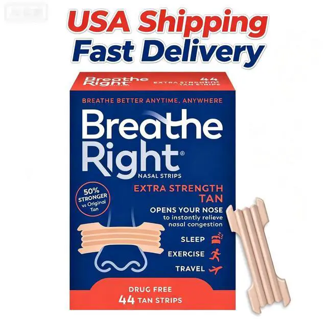 Main image of Breathe Right Nasal Strips, Tan Nasal Strips, Extra Strength, 44 Count