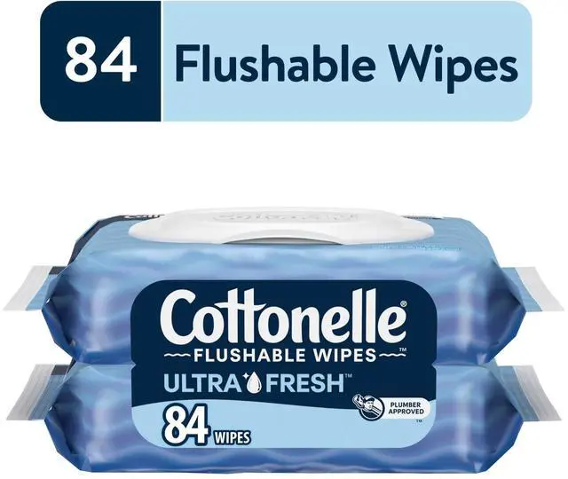 Main image of Cottonelle Ultra Fresh Flushable Wet Wipes, 2 Flip-Top Packs
