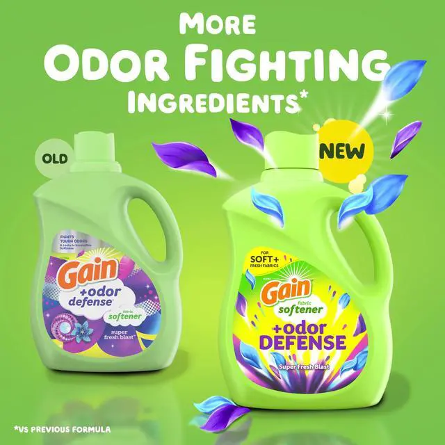 Alt view image 2 of 3 - Gain Odor Defense Liquid Fabric Softener, Freshness + Odor Protection, Super Fresh Blast Scent, 35 fl oz, 48 Loads