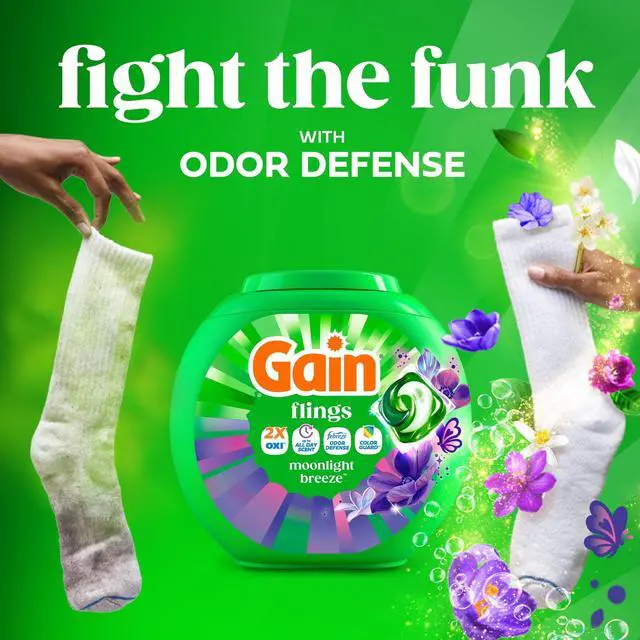 Alt view image 3 of 4 - Gain Flings Laundry Detergent Soap Pacs, 4-in-1 Oxi Boost and Febreze, Moonlight Breeze Scent, 12 Count