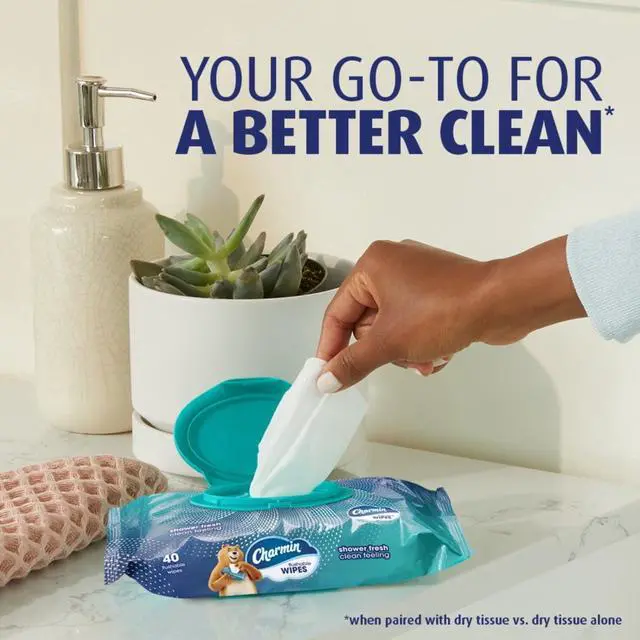 Alt view image 2 of 6 - Charmin Flushable Wet Wipes, 2 packs, 40 Wipes Per Pack, 80 Total Wipes