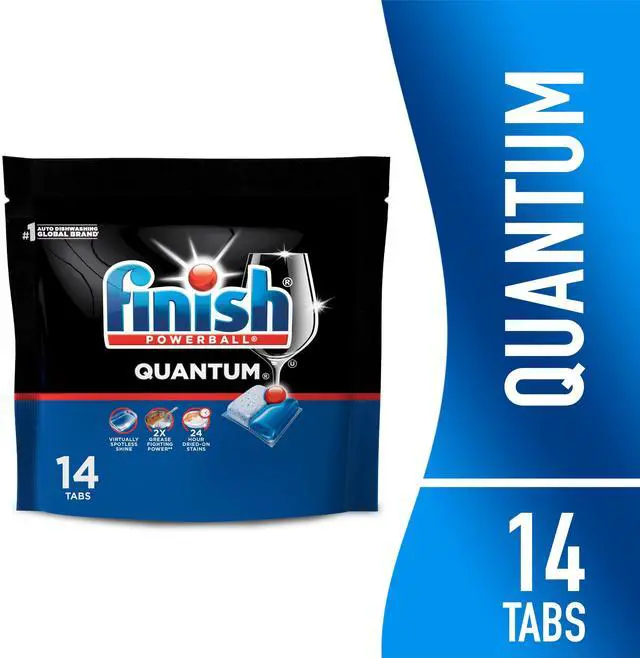 Main image of Finish Quantum Dishwasher Pods, No Pre-Rinse Dishwasher Detergent Tabs Soap, Advanced Clean, 14 Count