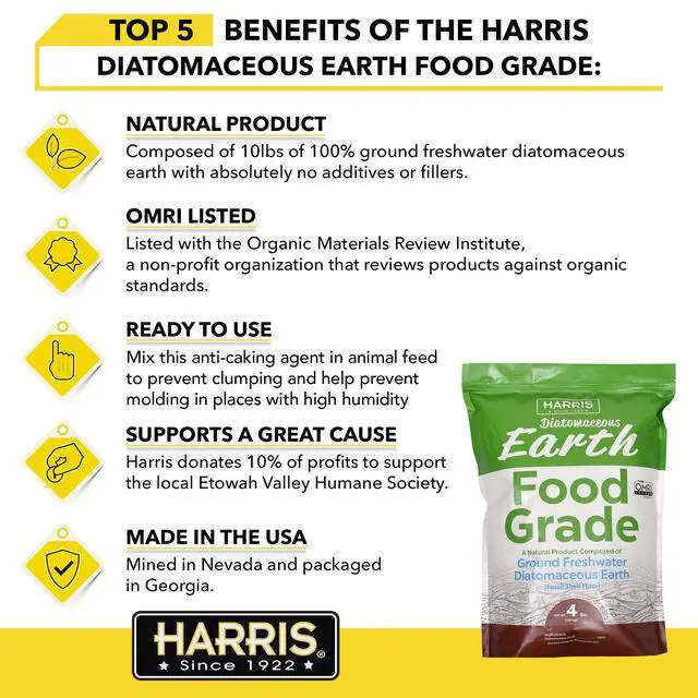 Alt view image 4 of 6 - Harris Food Grade Diatomaceous Earth Powder - OMRI Listed for Organic Use, 4lb Bag