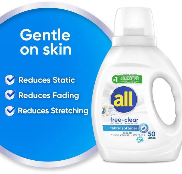 Alt view image 2 of 6 - all free clear Liquid Fabric Softener for Sensitive Skin, 34 fl oz, 50 Loads