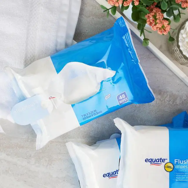 Alt view image 3 of 7 - Equate Flushable Wet Wipes, Fresh Scent, 144 Wipes, 3 Pack