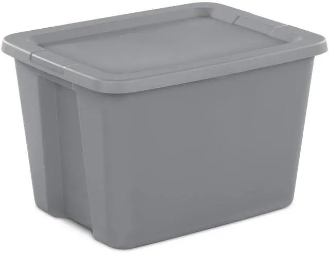 Main image of Sterilite 18 Gallon Large Storage Bin, Plastic Storage Container with Snap-On Lid, Gray