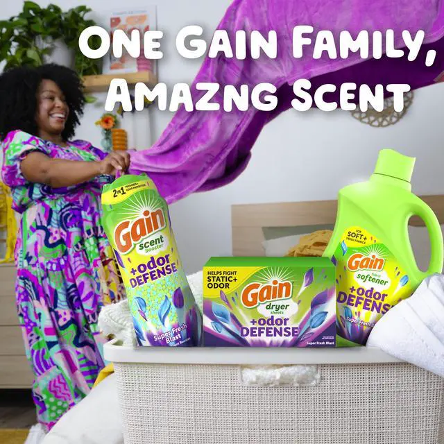 Alt view image 2 of 7 - Gain Fabric Softener Dryer Sheets +Odor Defense, Super Fresh Blast Scent, 120 Count