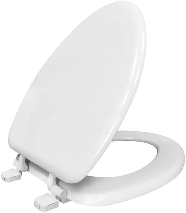 Main image of Mainstays Elongated White Toilet Seat with Durable Rice Husk Material