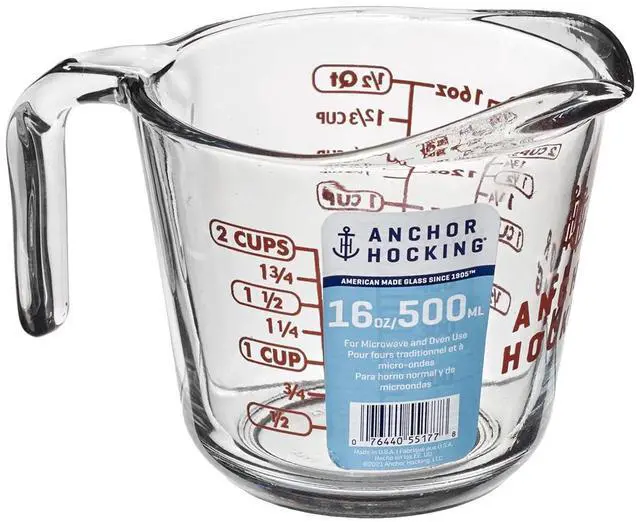 Alt view image 7 of 7 - Anchor Hocking Glass Measuring Cup, 2 Cup