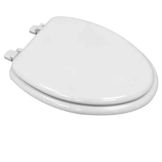 Alt view image 4 of 7 - Mainstays Elongated White Toilet Seat with Durable Rice Husk Material