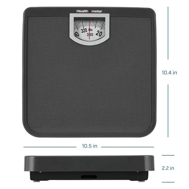 Alt view image 7 of 7 - Health o meter Compact Dial Bathroom Scale, 330 lb. Capacity, Sturdy Metal Platform
