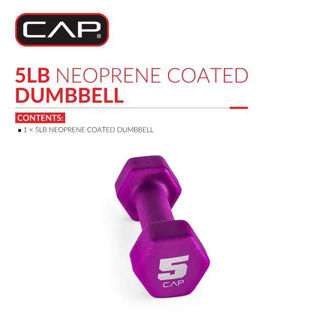 Alt view image 2 of 7 - CAP Neoprene Magenta 5lb Dumbbell