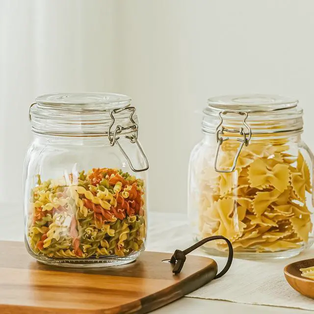 Alt view image 3 of 7 - Mainstays 38 oz Glass Food Storage Jar Canister with Locking Airtight Lid, Kitchen Pantry Storage Container