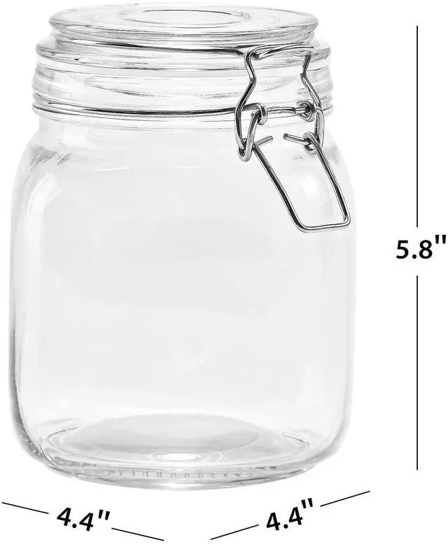 Alt view image 7 of 7 - Mainstays 38 oz Glass Food Storage Jar Canister with Locking Airtight Lid, Kitchen Pantry Storage Container