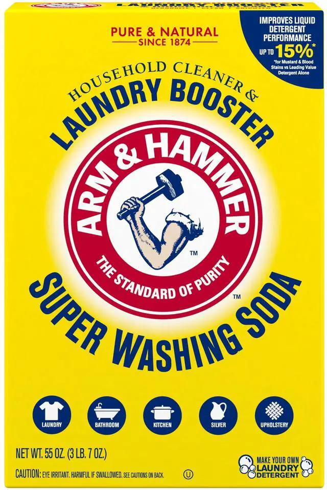 Main image of ARM & HAMMER Super Washing Soda Powder Laundry Detergent Booster & Household Cleaner, 55 oz