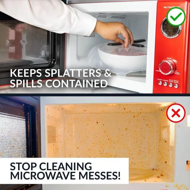 Alt view image 3 of 7 - HomeCraft 12-inch Microwave Plate Cover Shield with Magnets